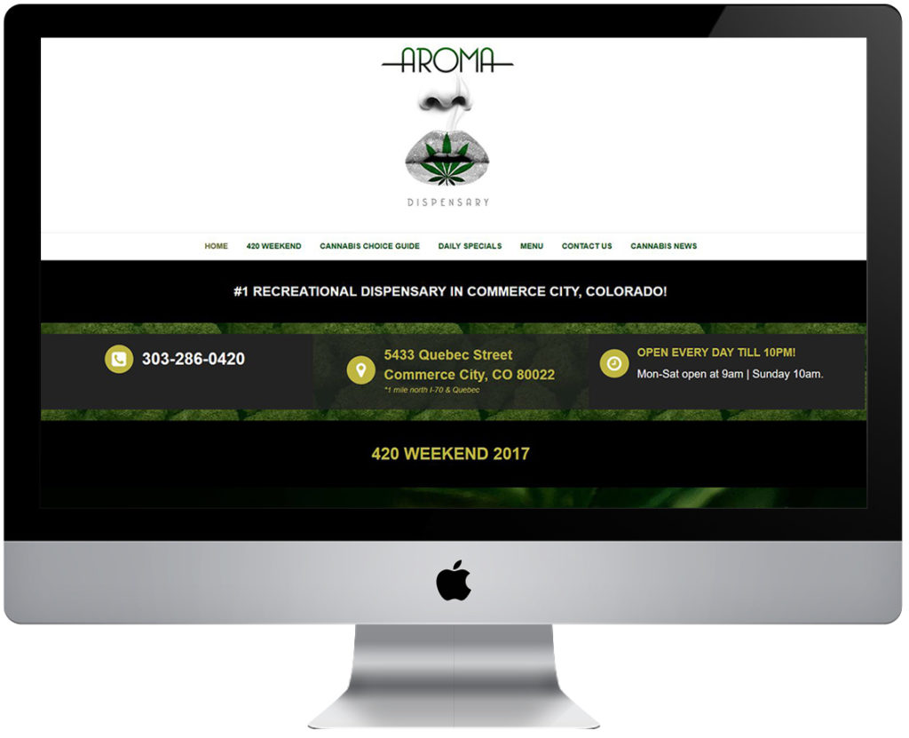 Aroma Dispensary website