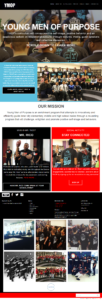 Young Men of Purpose (YMOP) website designed and developed by Tinelle Louis of Pretty Pages Web Studio