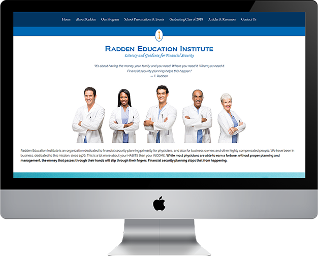 Radden Education desktop website screenshot.
