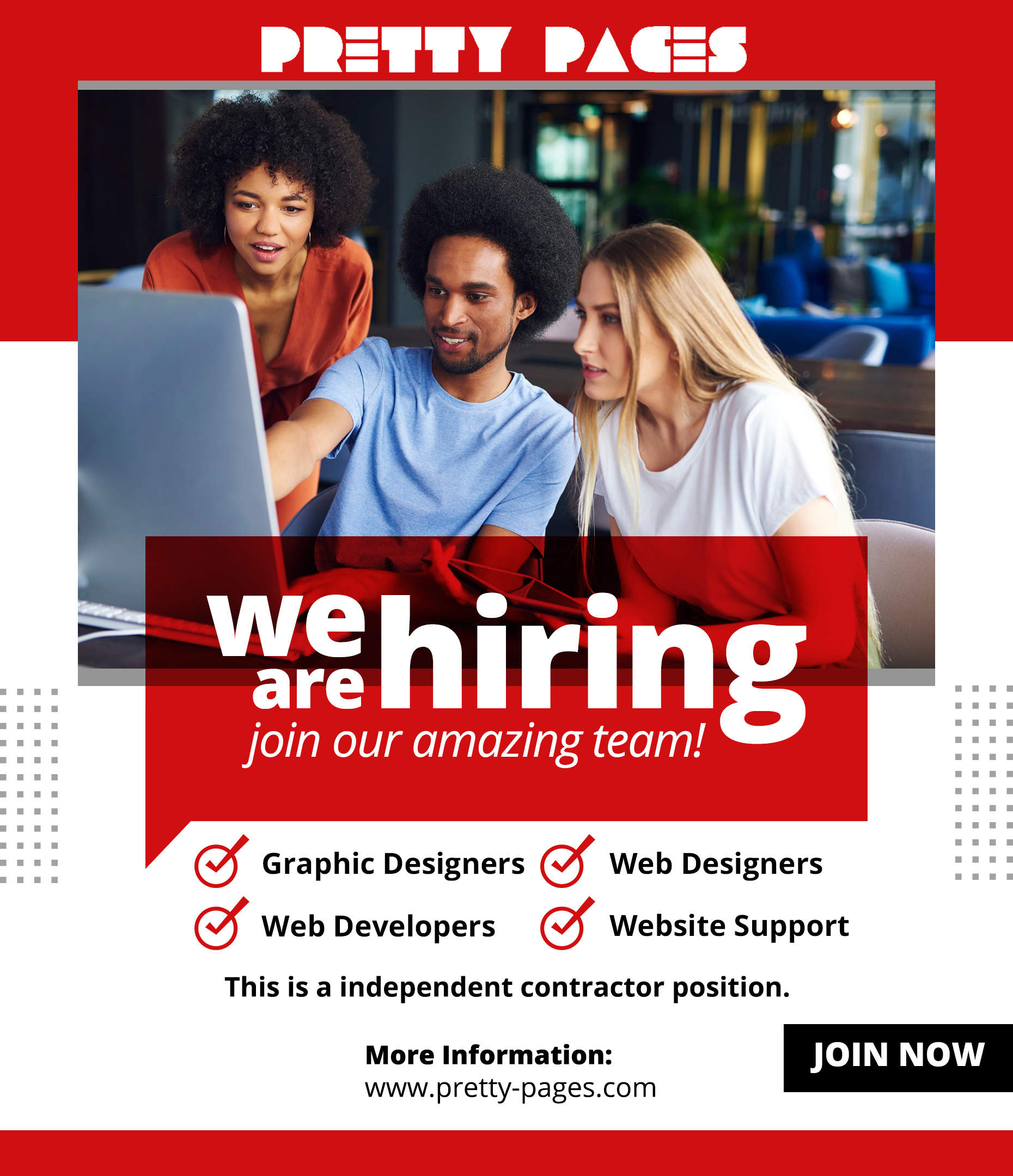 We are Hiring Job Vacancy Square Banner or Social Media Post Template